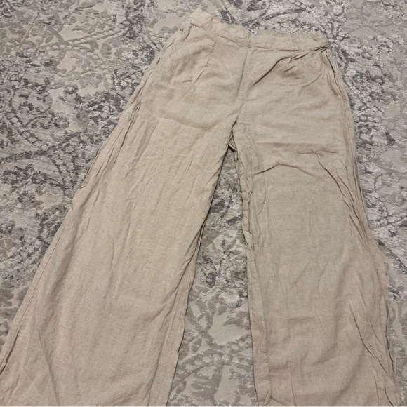 Madewell Pull-On Crop Straight Leg Linen Pants Cream Beige Size Medium Women’s - Picture 5 of 7